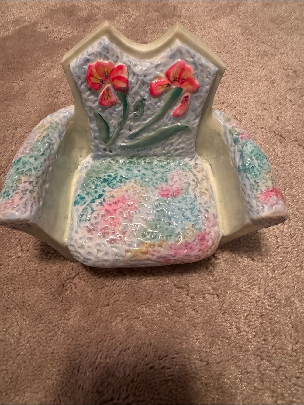 Poupee Millet by Serge Floral Ceramic Decorative Chair Accent